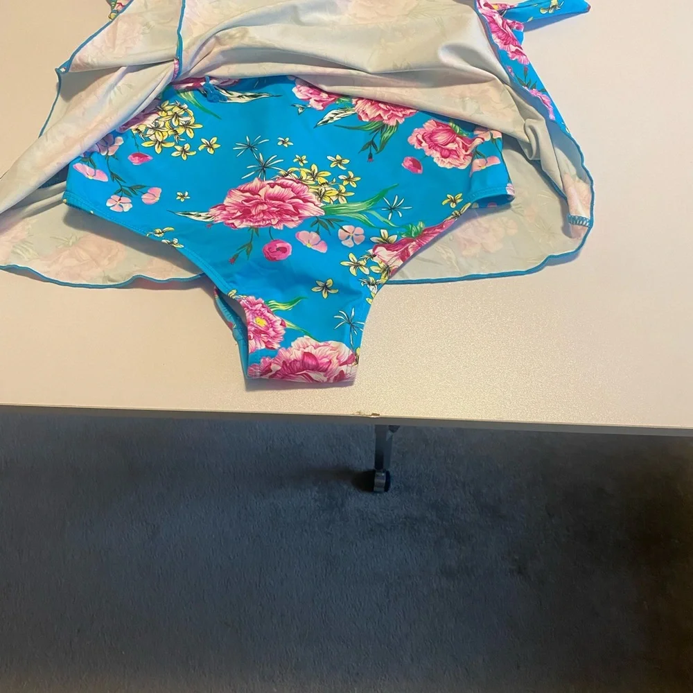 Vibrant Floral Swim Dress - Picture 3 of 6